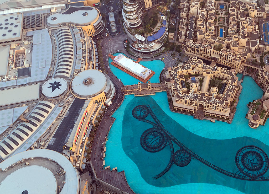 Aerial view The Dubai Malli city United Arab Emirates