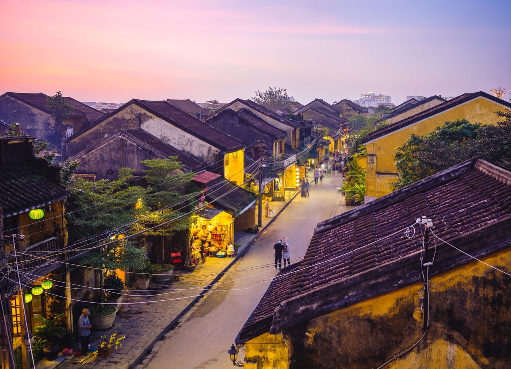 view over hoi an ancient town in vietnam, an unesco world heritage site