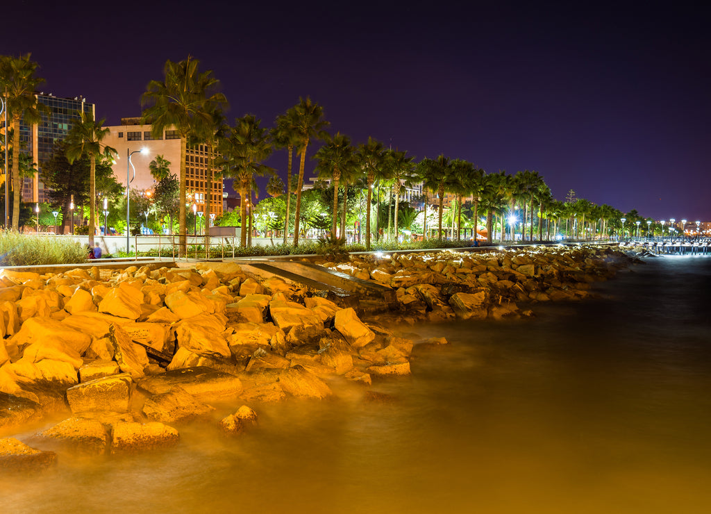 Seaside in Limassol at night - Cyprus
