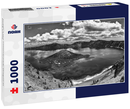 Crater Lake national park, Oregon in black white