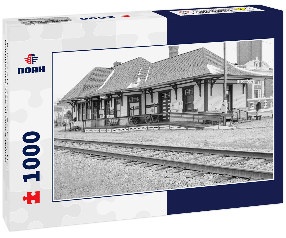 Railroad Museum, Gorham, New Hampshire, USA in black white