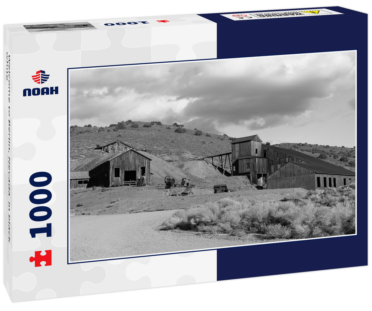 Welcome to Berlin, Nevada in black white