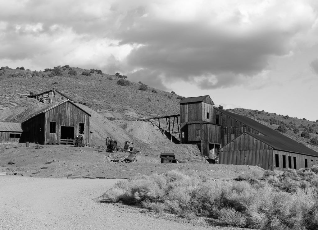 Welcome to Berlin, Nevada in black white