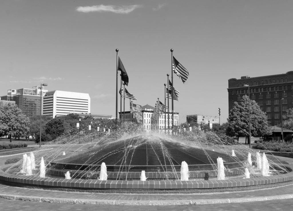 Omaha Nebraska in black white