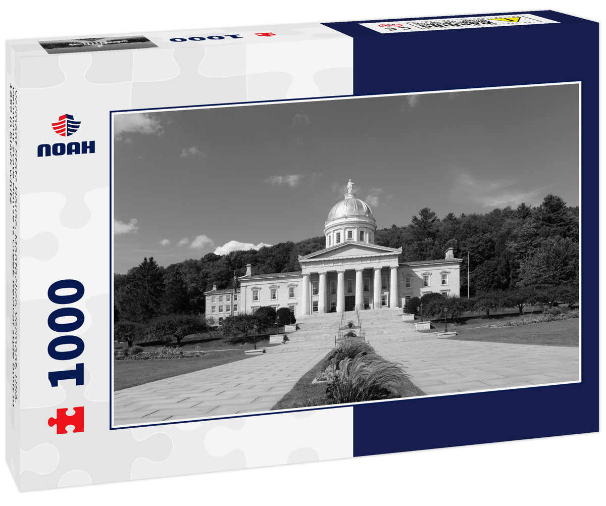 Vermont State House, Montpelier, Vermont, USA. Vermont State House is Greek Revival style built in 1859 in black white