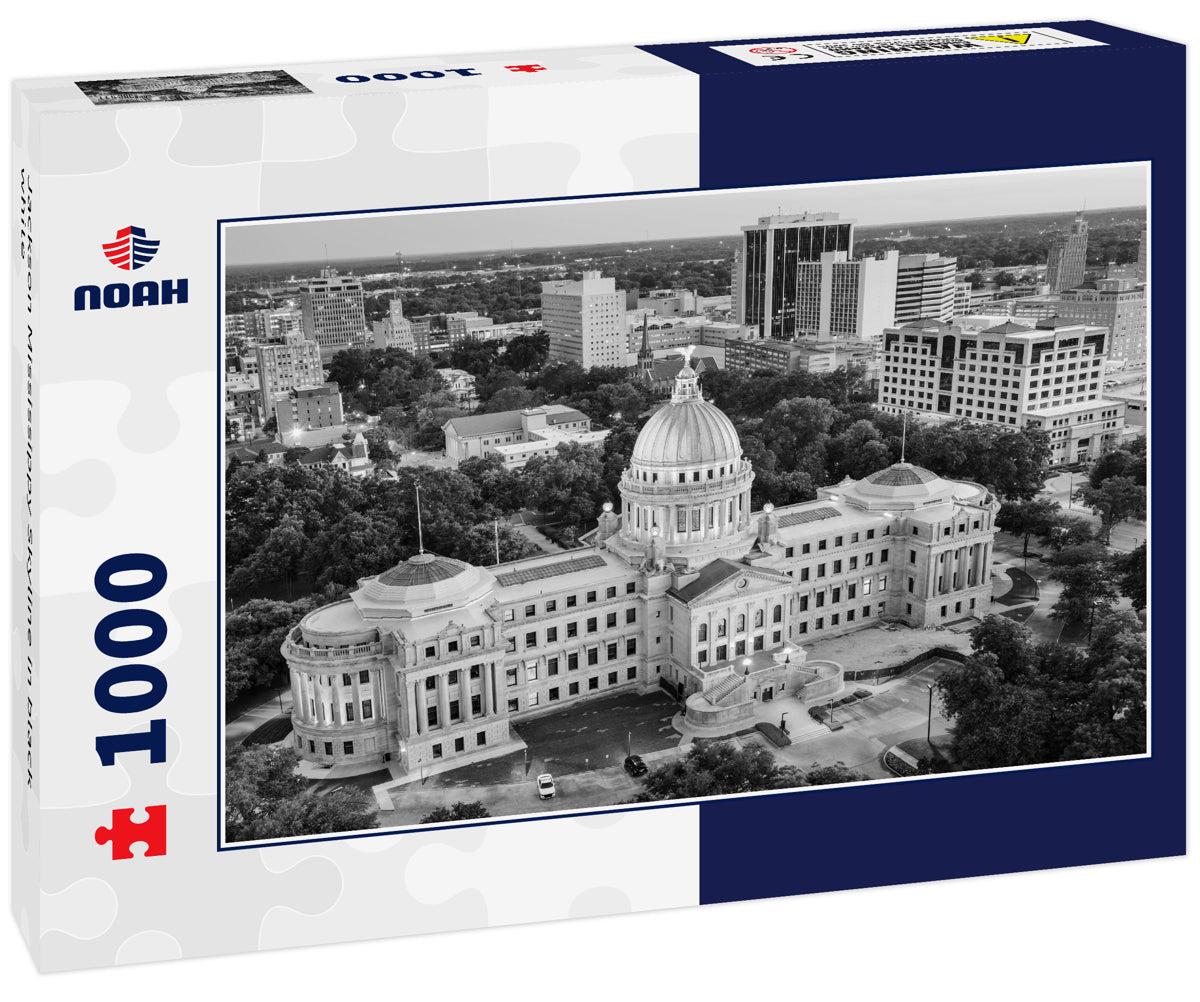 Jackson Mississippy Skyline in black white