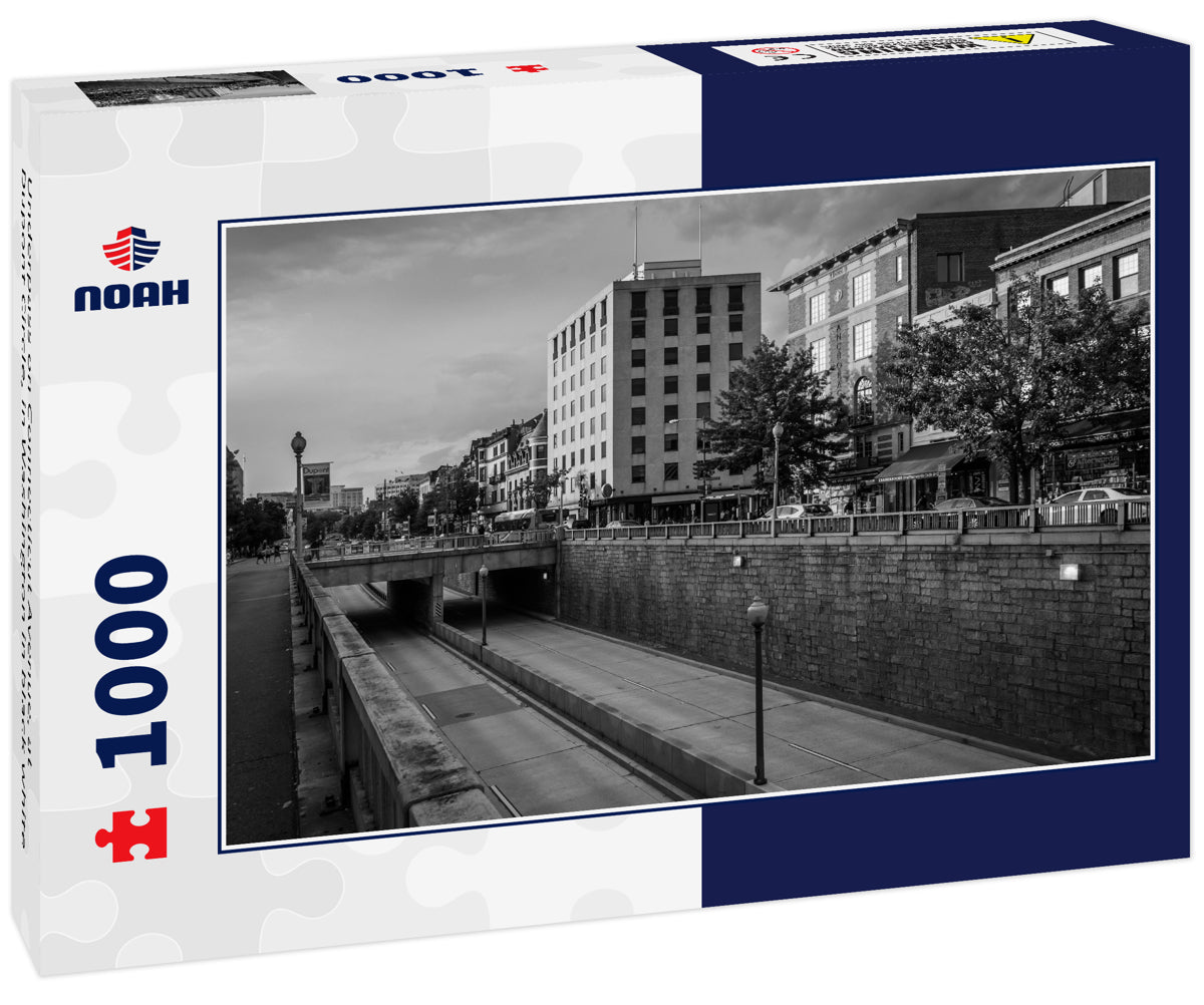 Underpass on Connecticut Avenue, at Dupont Circle, in Washington in black white