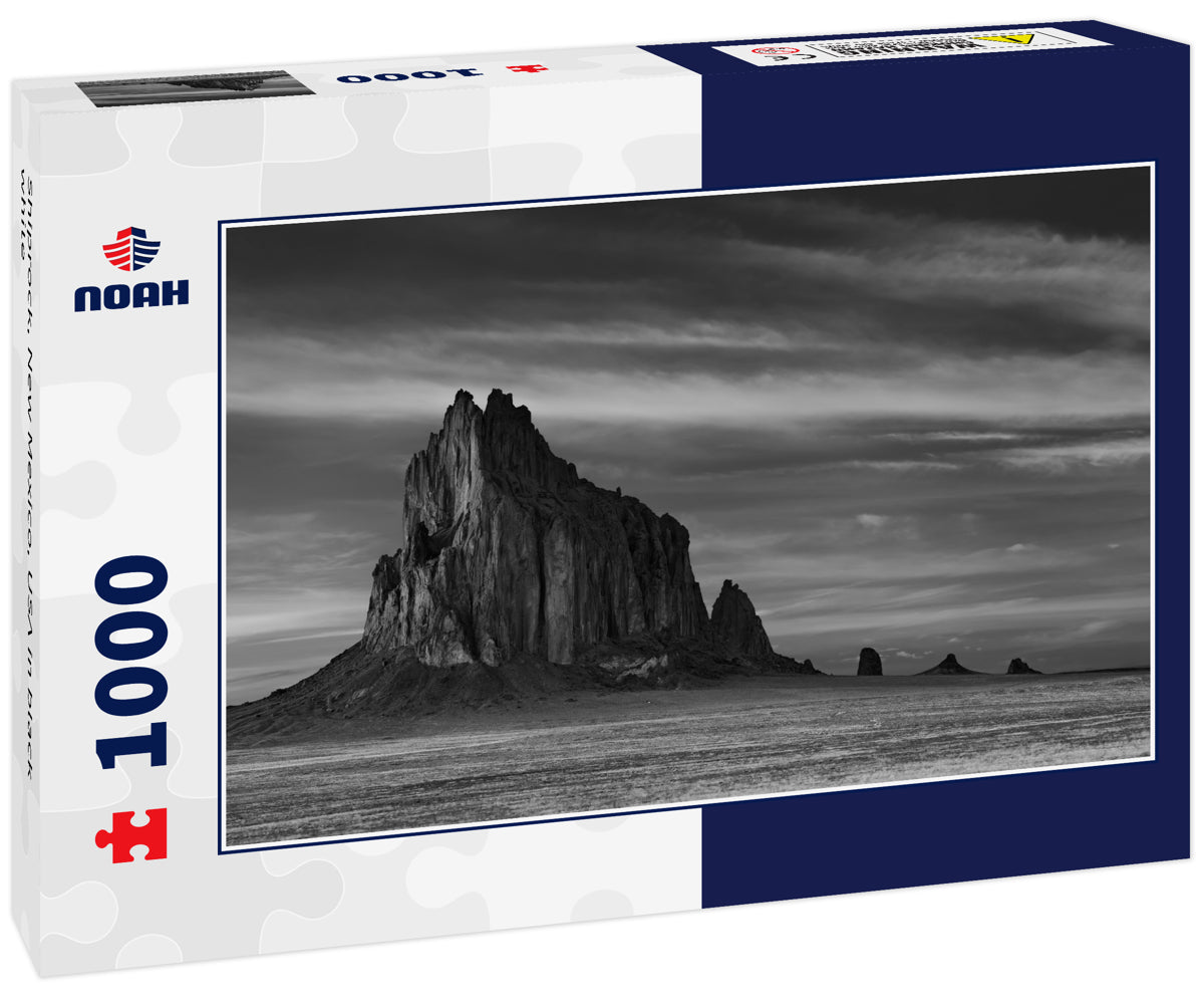 Shiprock, New Mexico, USA in black white