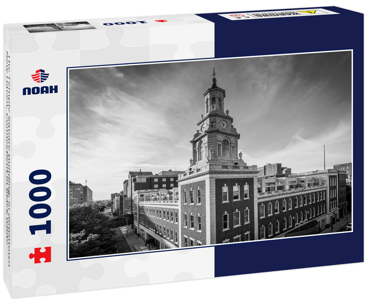 The Temple Square Building, in downtown New Haven, Connecticut in black white