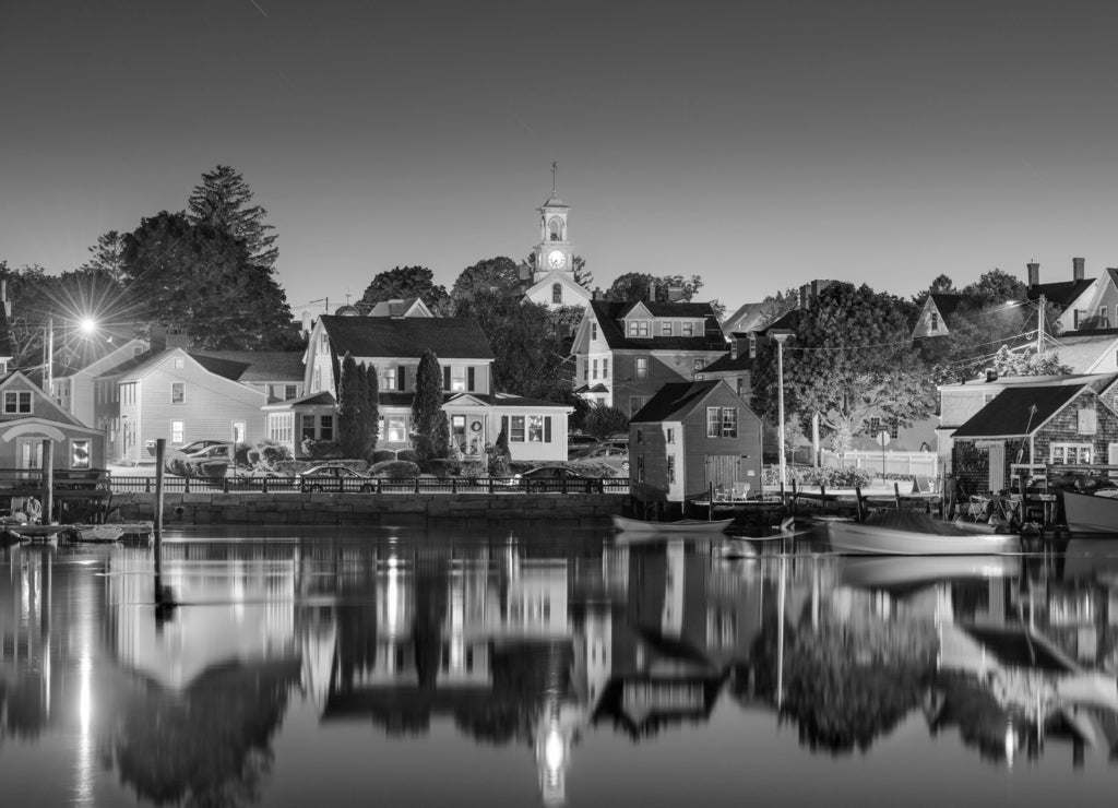 Portsmouth, New Hampshire Townscape in black white