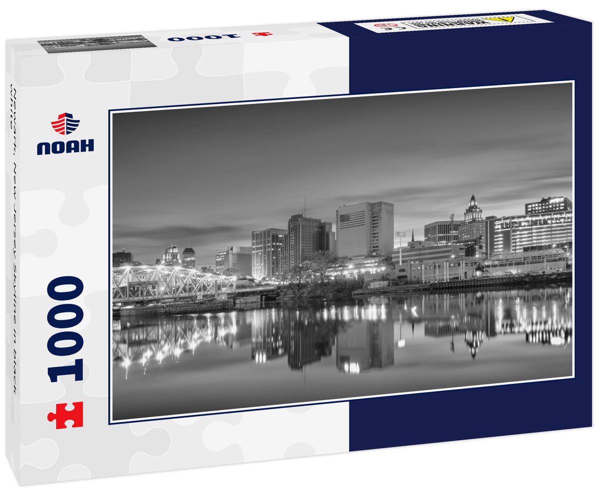 Newark, New Jersey Skyline in black white