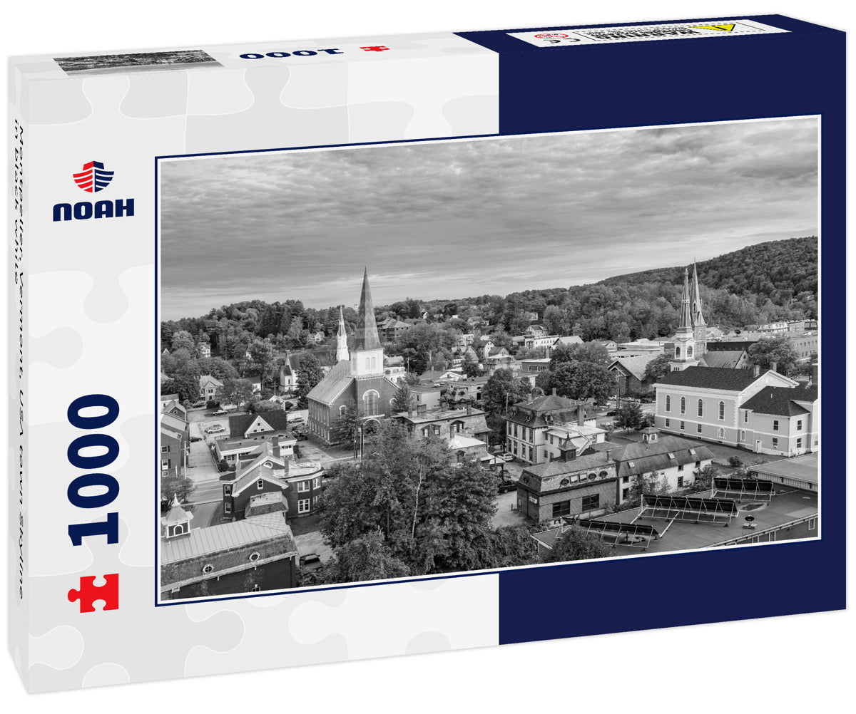 Montpelier, Vermont, USA town Skyline in black white