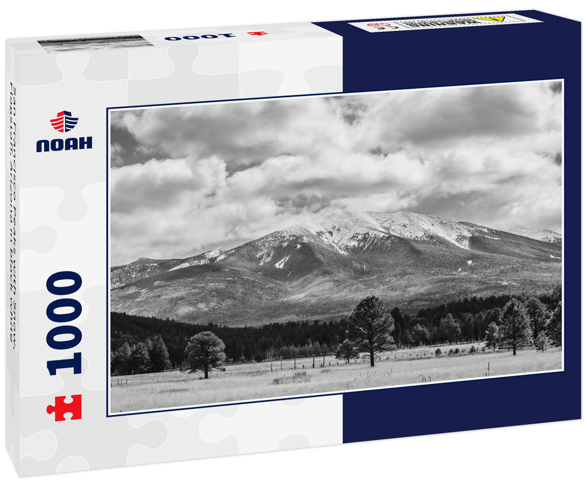 San Francisco Peaks with Snow, Flagstaff, Arizona in black white