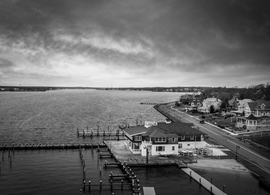 Toms River Sunset, New Jersey in black white
