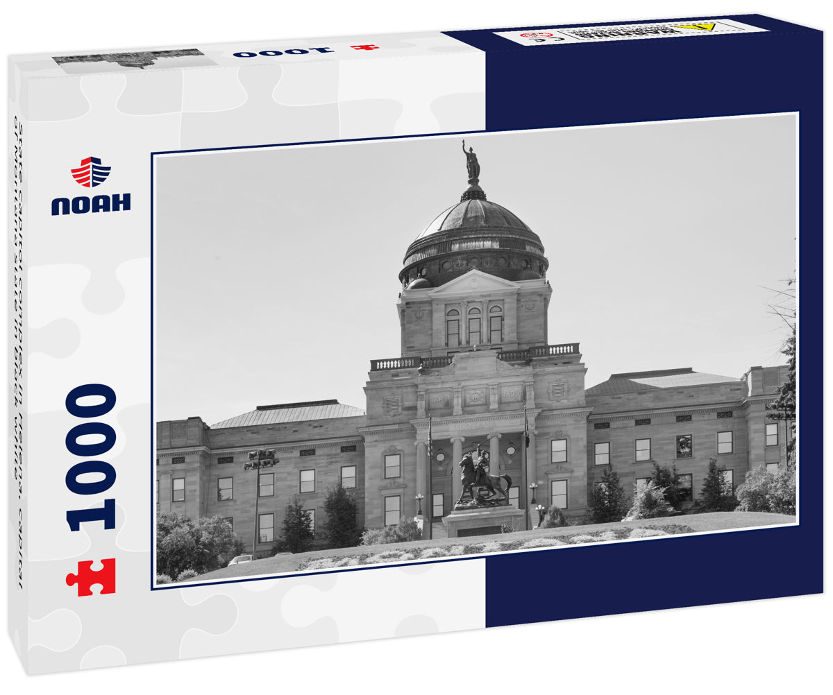 State capitol complex in Helena, capital of Montana state in black white