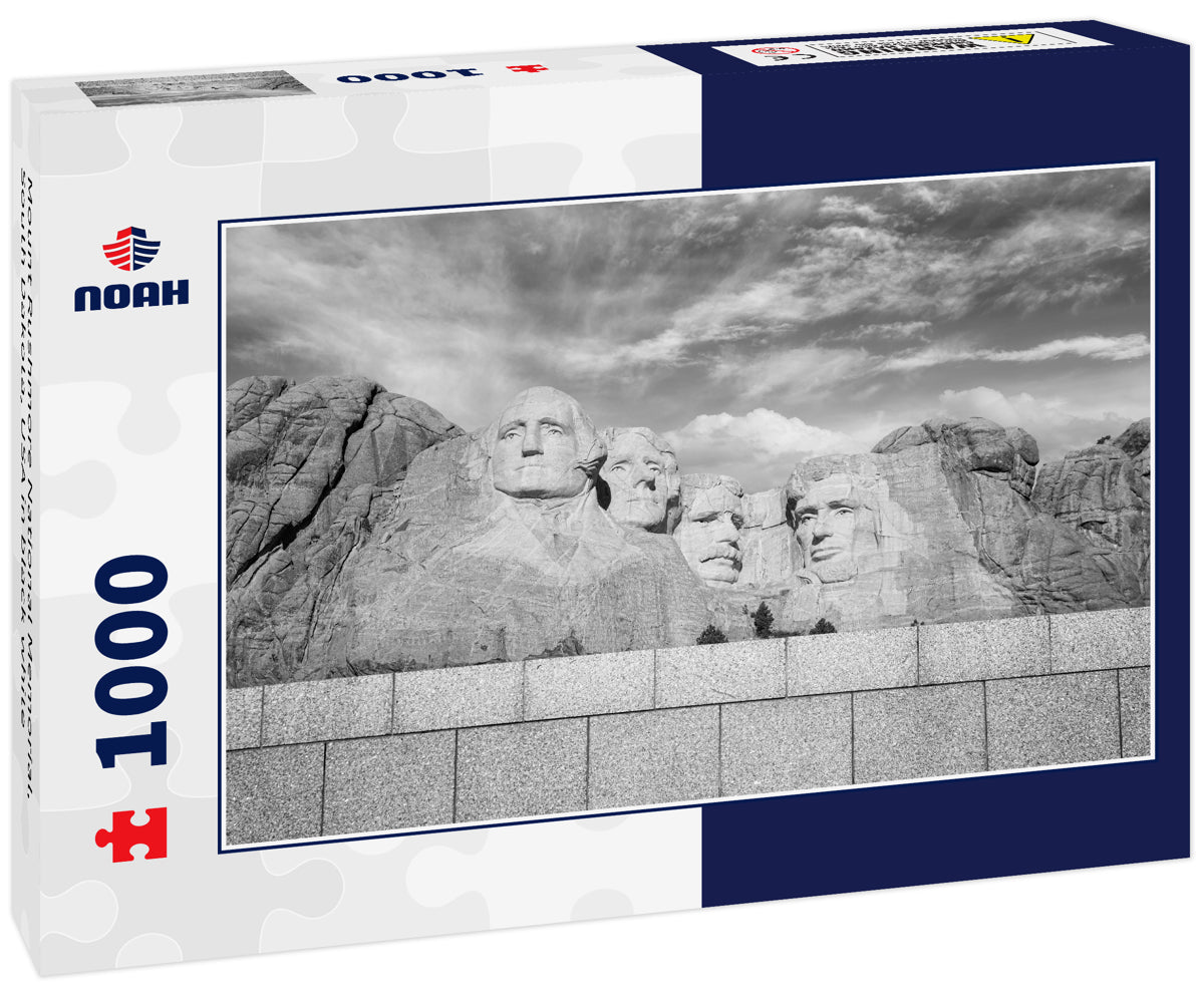 Mount Rushmore National Memorial, South Dakota, USA in black white