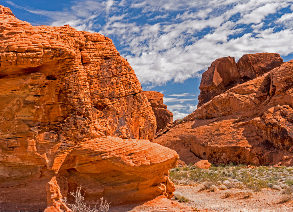 Scenic landscape view in the Valley of Fire State Park, Nevada