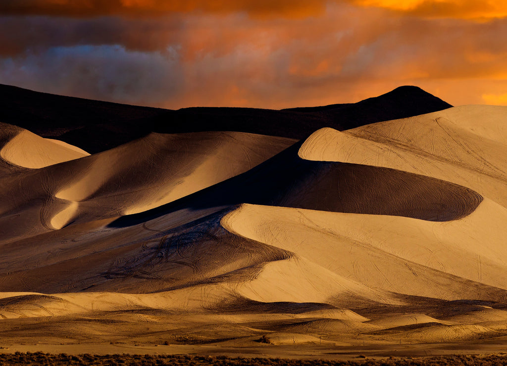 Sand dune in the desert. Sand Mountain is located near Fallon, Nevada and is an off road vehicle recreation area