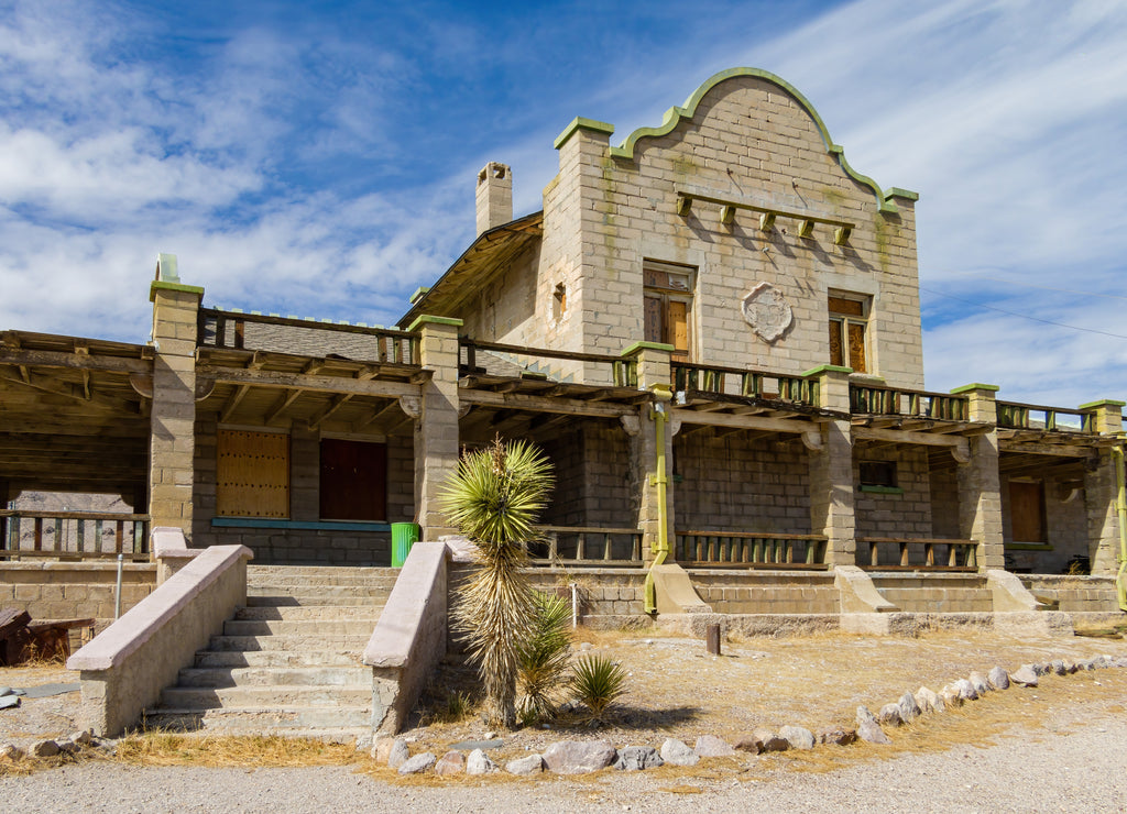 Sunny view of the abandon building in Rhyolite area, Nevada