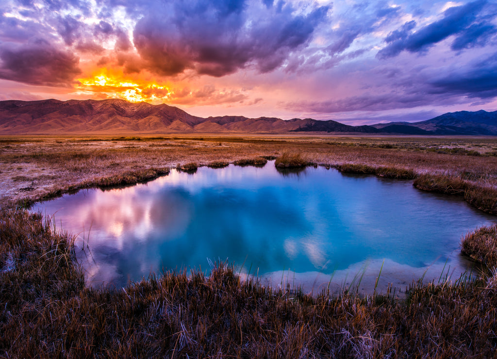 Hot Springs Nevada Ruby Valley after Sunset