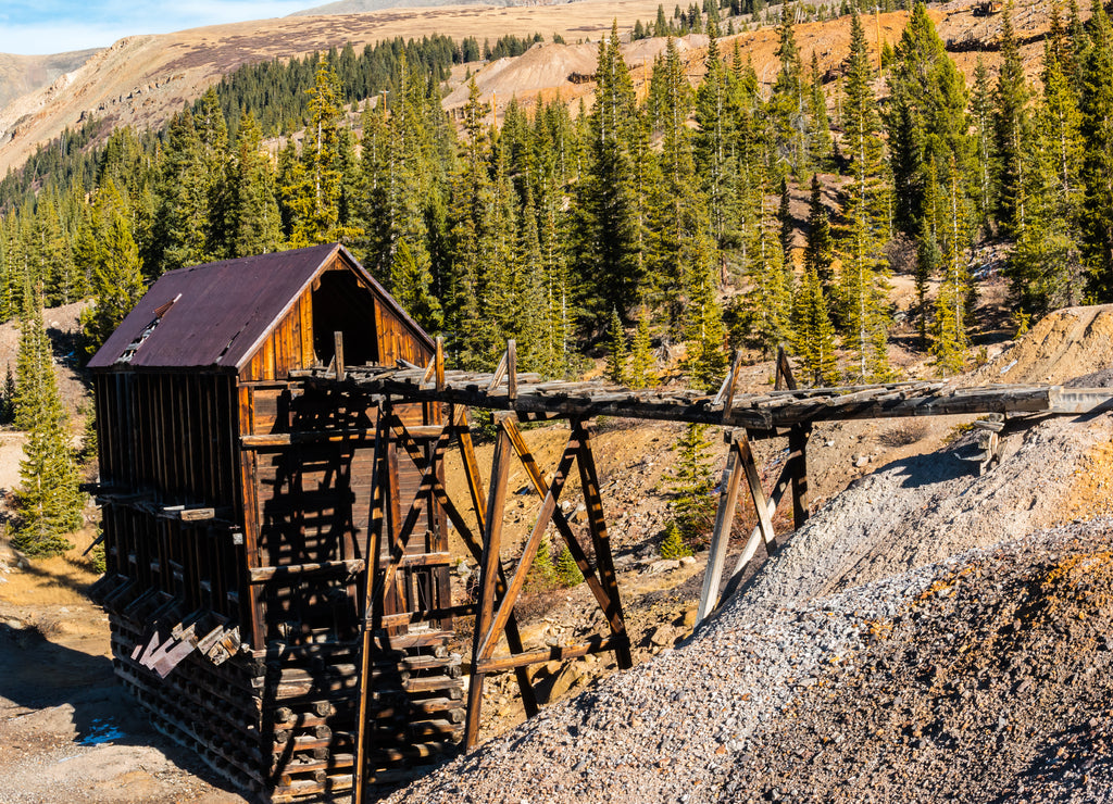 The Remains of The Timber Ore House of The New Monarch Silver Mine, Leadville Mining District, Leadville, Colorado, USA