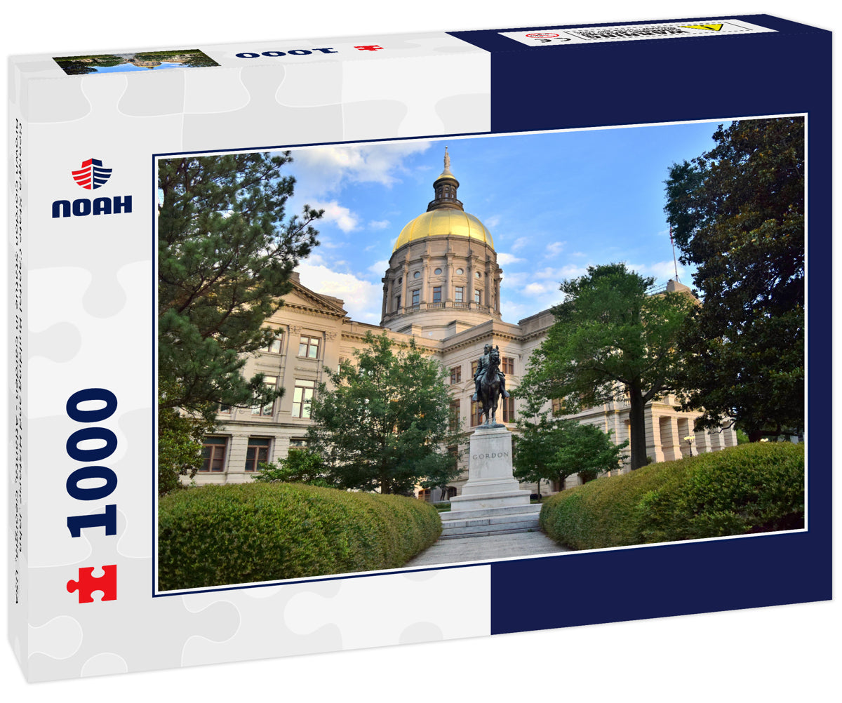Georgia State Capitol Building and Historic John Brown Gordon Statue in Garden - Atlanta, Georgia, USA