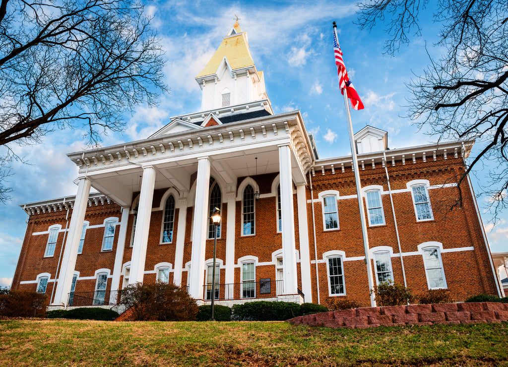 Historic building with gold dome in Dahlonega, Georgia