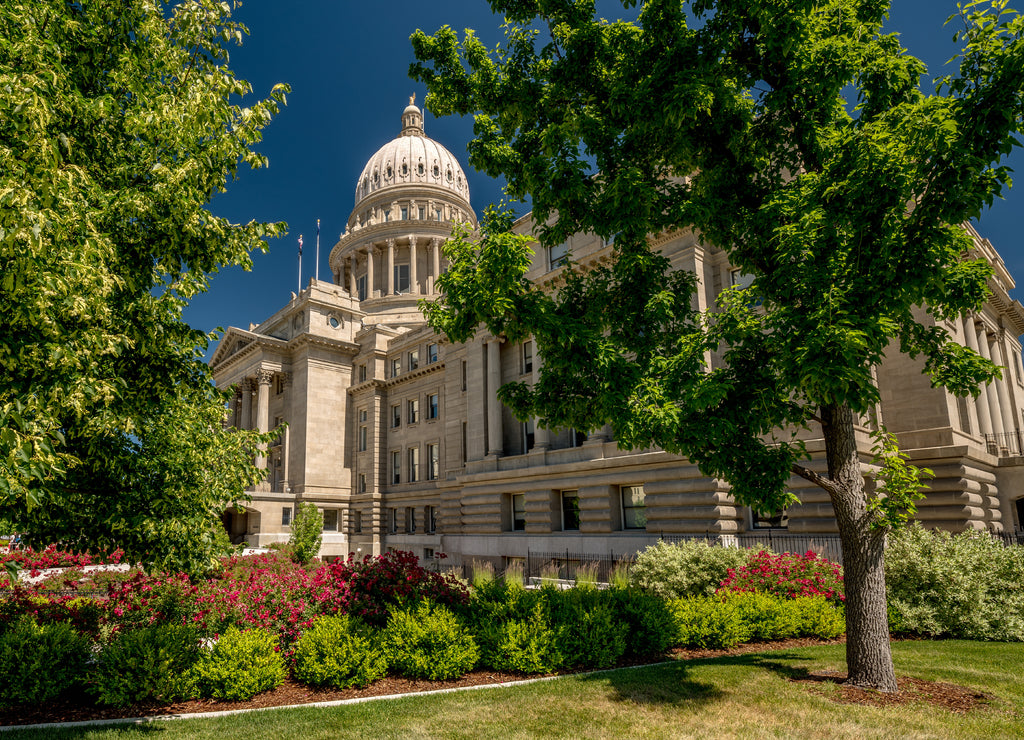 Unique view of the Idaho State capital building