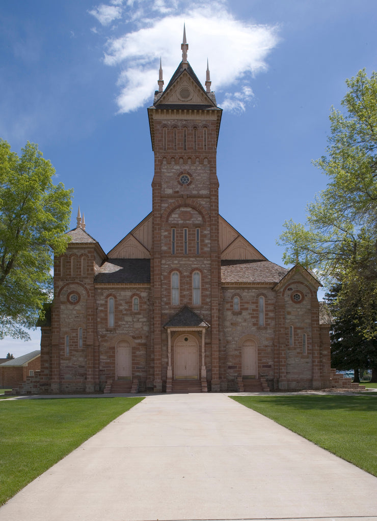 USA, Idaho, Paris. View of a Latter-Day Saints church built in 1888