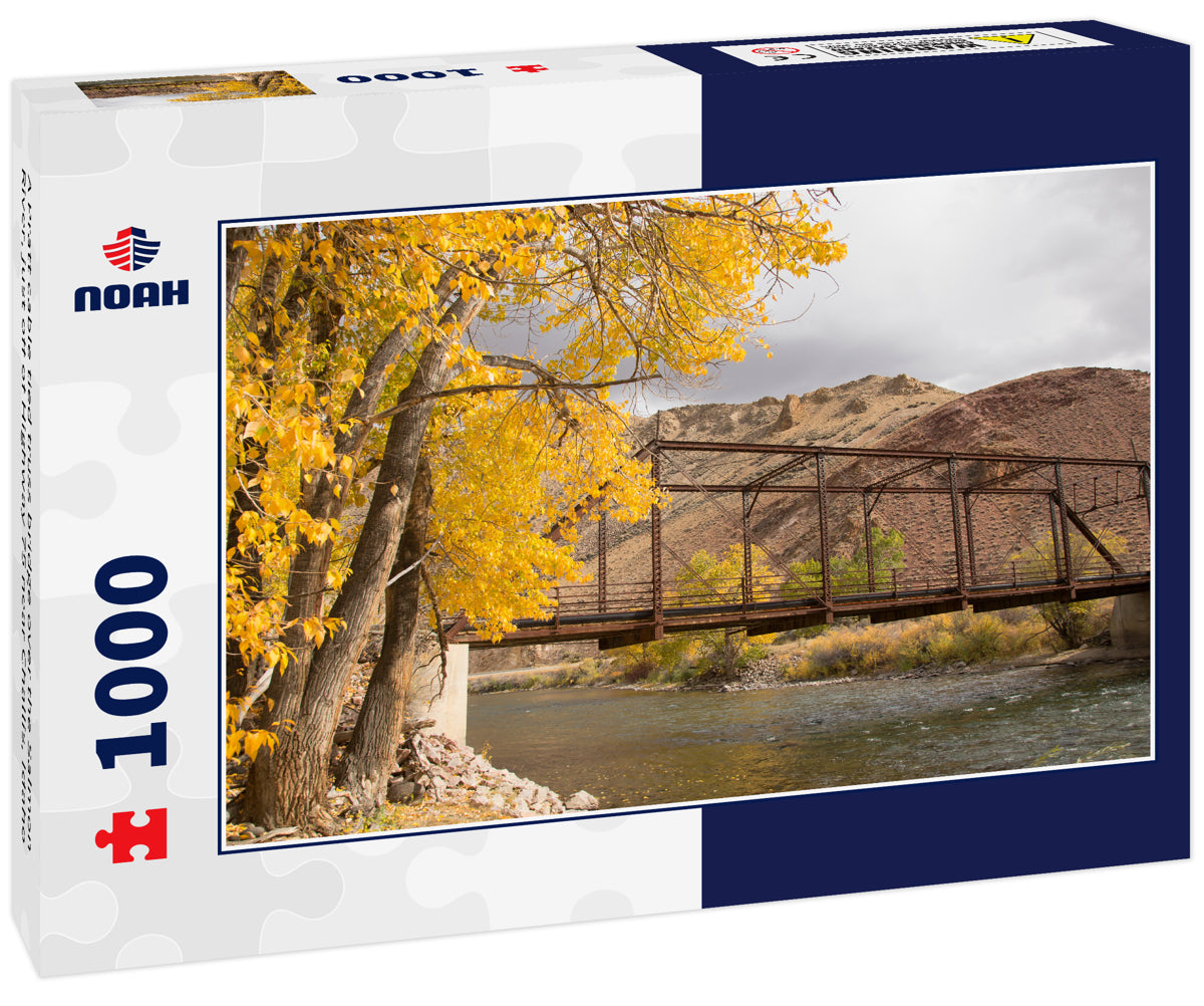 A Pratt cable tied truss bridge over the Salmon River, just off of Highway 75 near Challis, Idaho