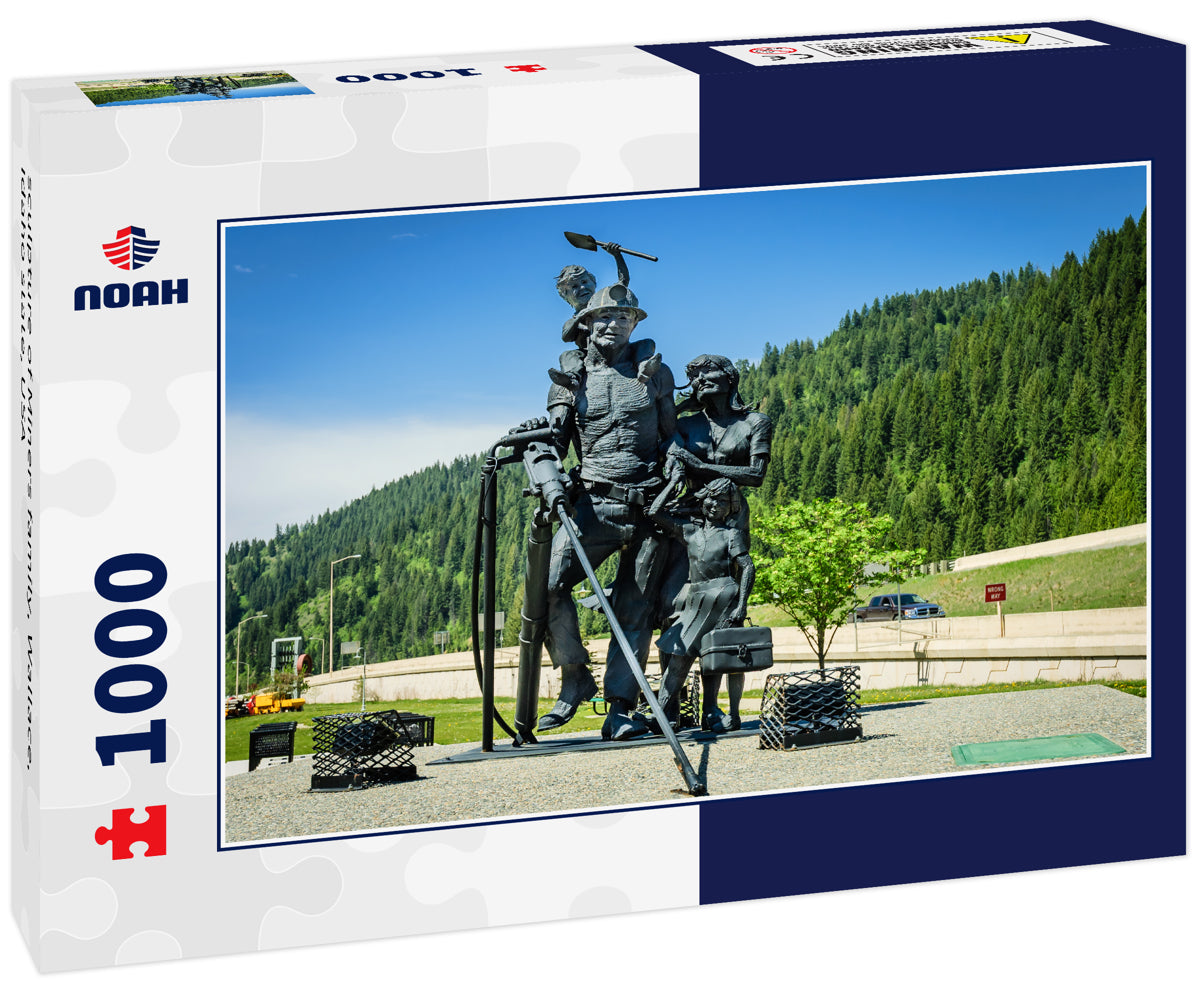 sculpture of Miners family, Wallace, Idaho state, USA
