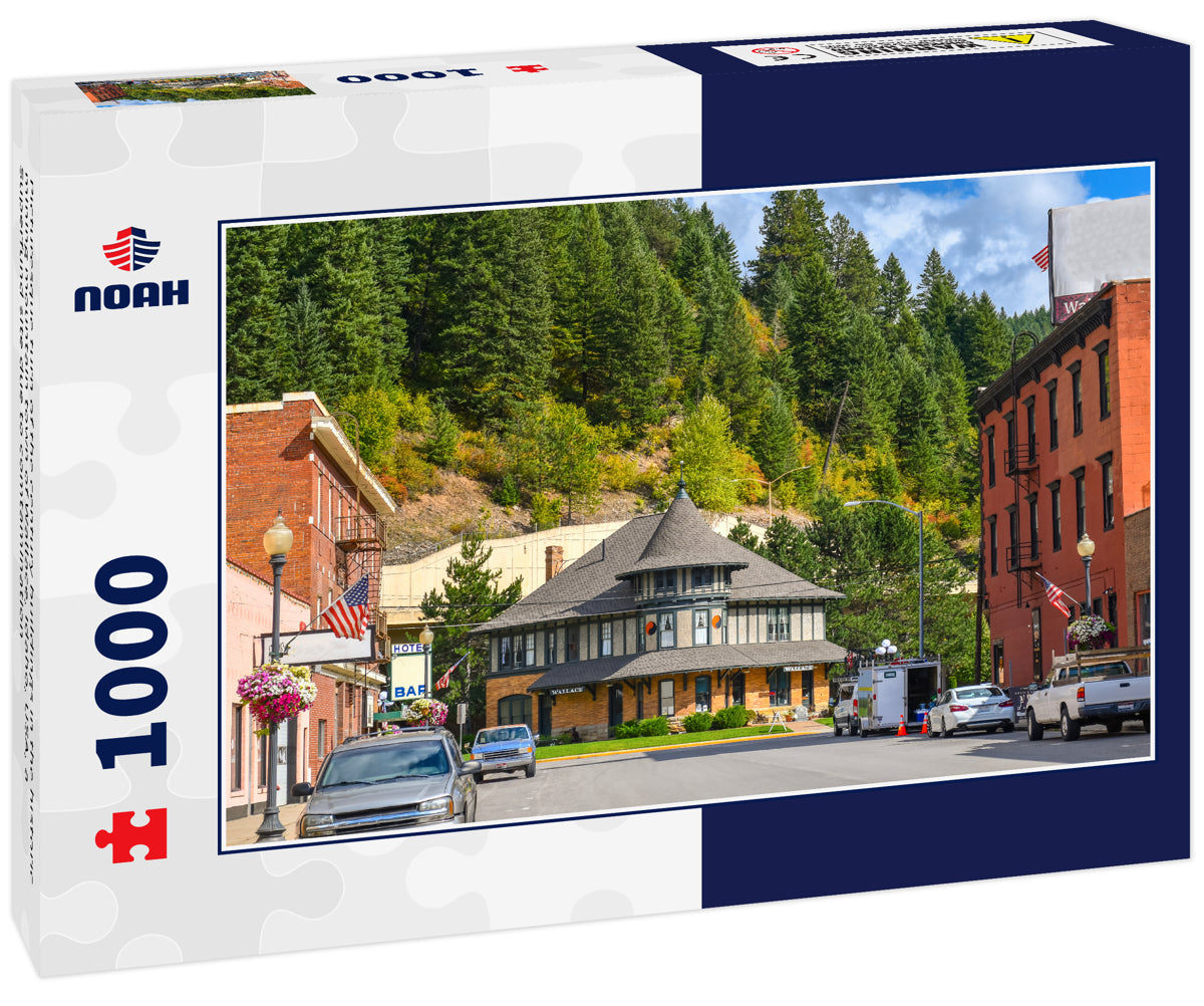 Picturesque turn of the century buildings in the historic mining mountain town of Wallace, Idaho, USA, a Superfund site due to comtamination