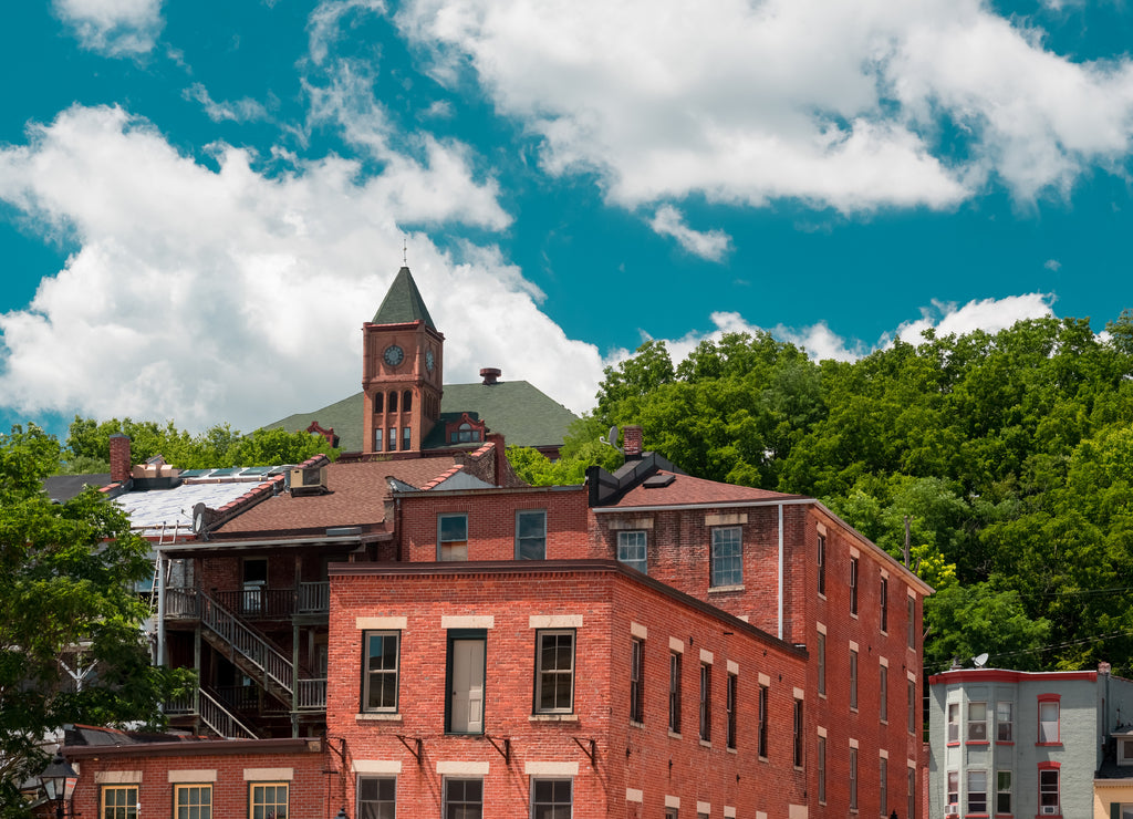 Old building on a street of Galena, Illinois