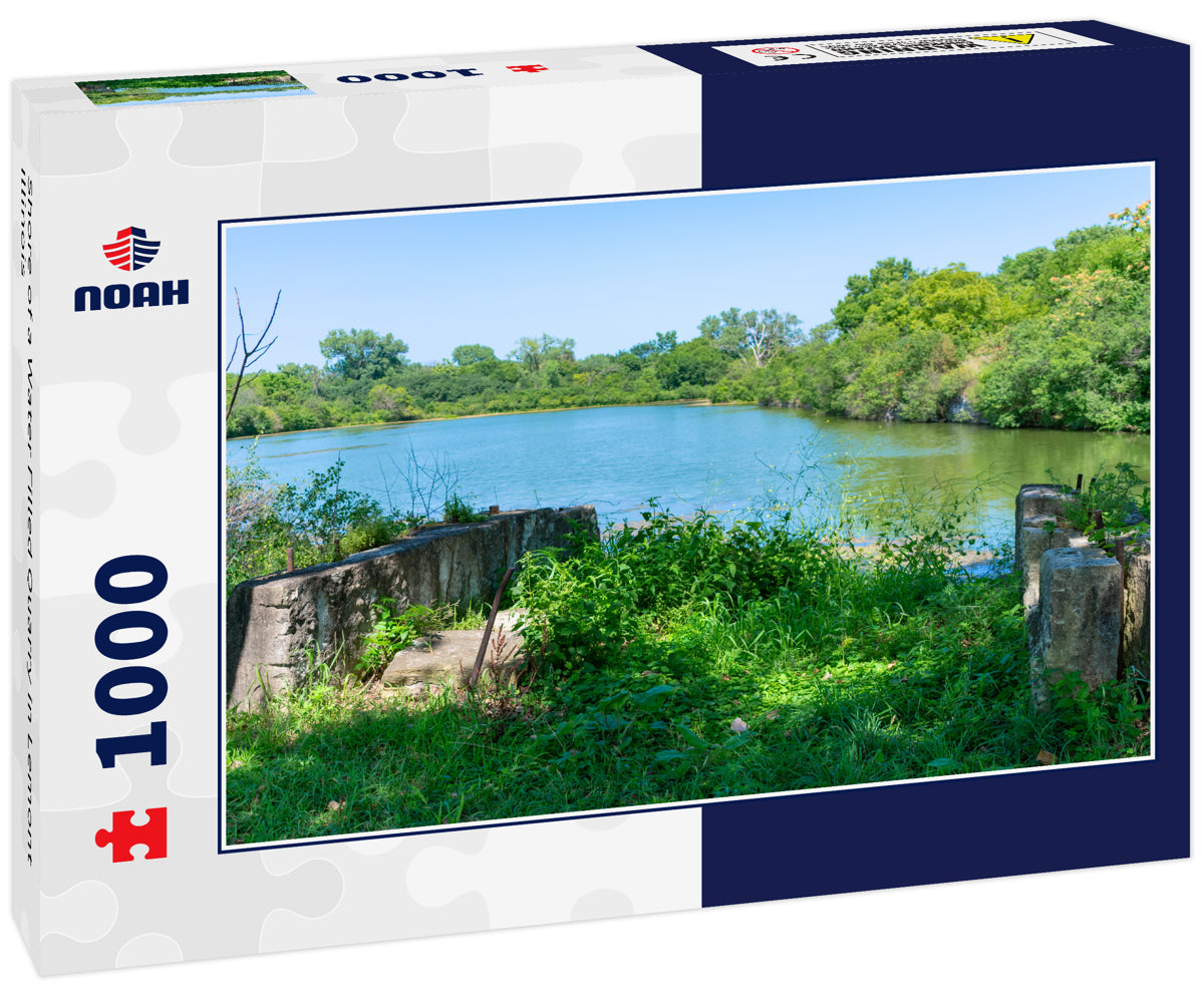 Shore of a Water Filled Quarry in Lemont Illinois