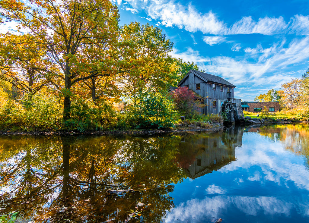 Old Watermill in Midway Village of Rockford Town, Illinois