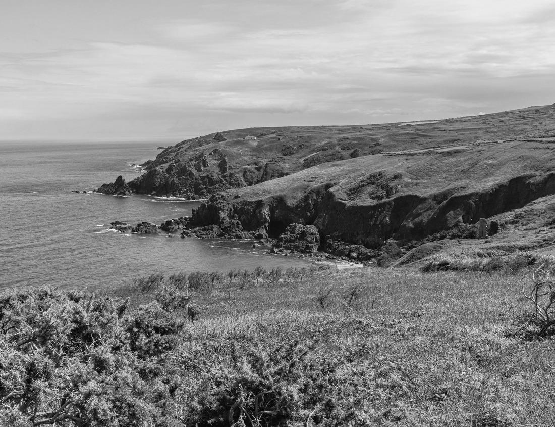 Noah Jigsaw Puzzle Panoramic view of the picturesque café and the coast with beach in Sidi Bou Said (blue and white city). Tunisia in black white 1000 pieces