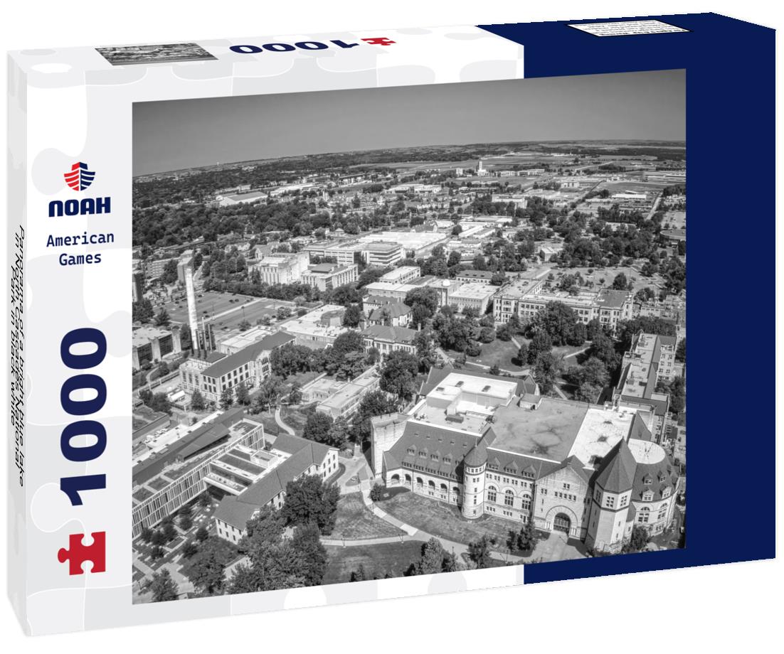 a bright blue lake in North Cascades National Park 1000pc PuzzleBlack and White