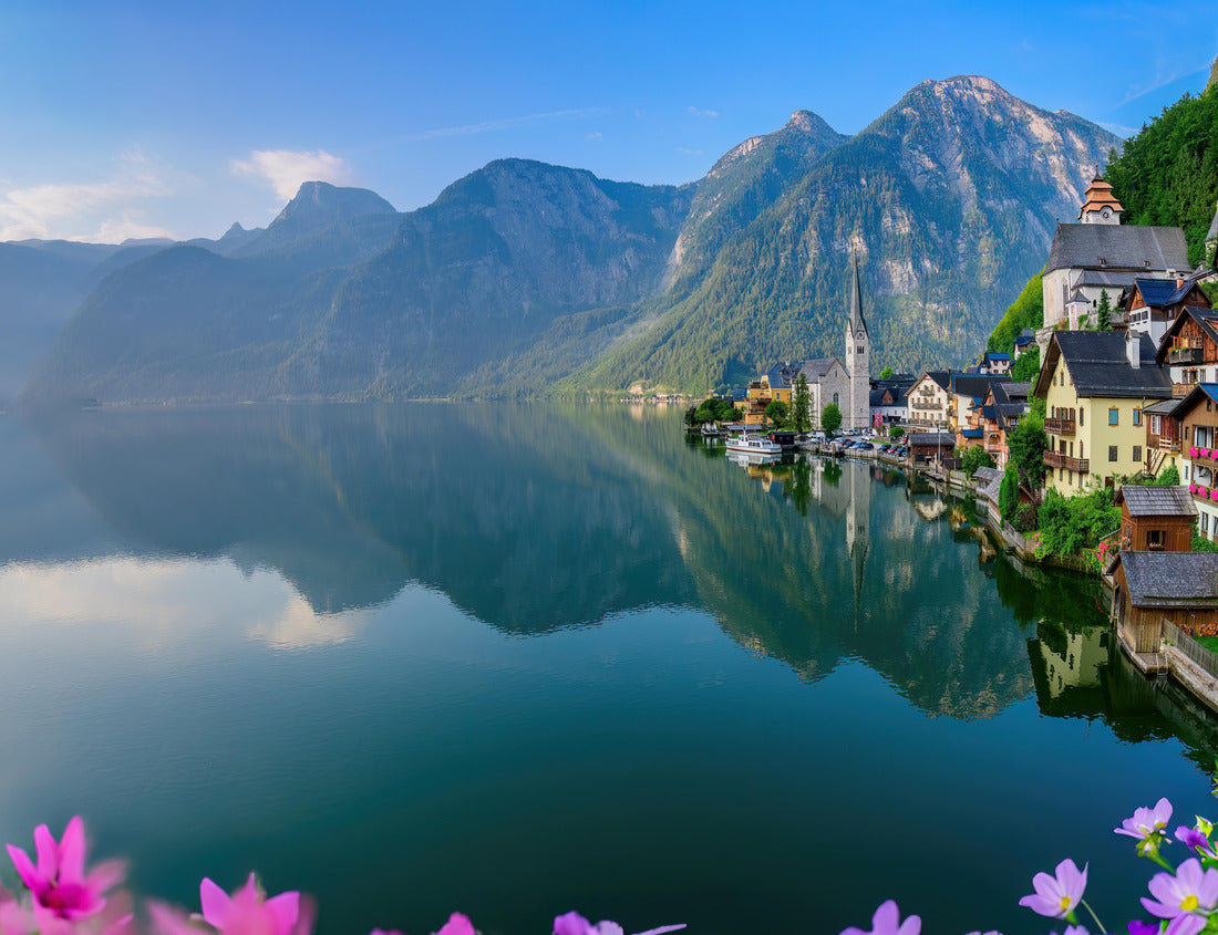 Noah Jigsaw Puzzle Hallstatt, Austria - Scenic picture-postcard view of famous Hallstatt village reflecting in Hallstattersee lake in the Austrian Alps in beautiful morning light 1000 pieces