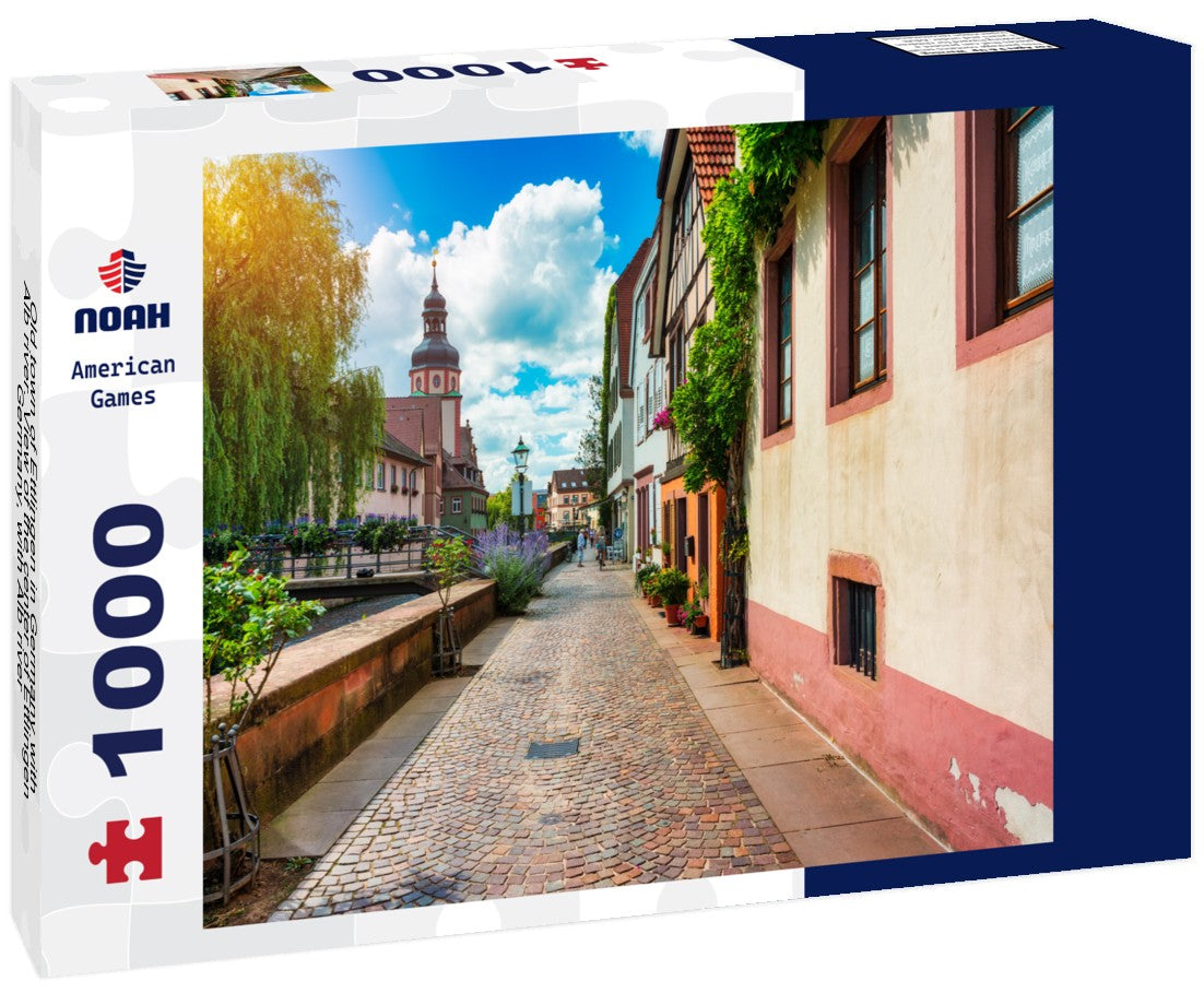 Old town of Ettlingen in Germany with Alb river. View of the center of Ettlingen, Germany, with Alb river 1000pc Puzzle