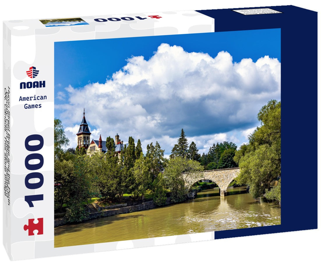 Noah Jigsaw Puzzle Huron Street Bridge and the Perth County Court House, Stratford, ON, Canada. This stone bridge is a double-arched bridge 1000 pieces