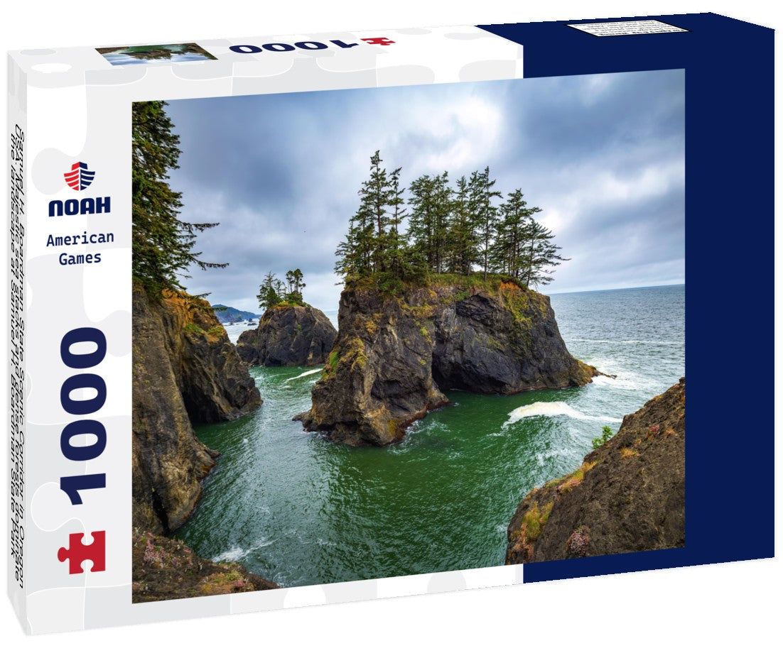 Samuel H. Boardman State Scenic Corridor in Oregon, USA. Majestic sea stacks and dense forests dominate the landscape at Samuel H. Boardman State Park, offering a glimpse into Oregon's natural beauty 1000pc Puzzle