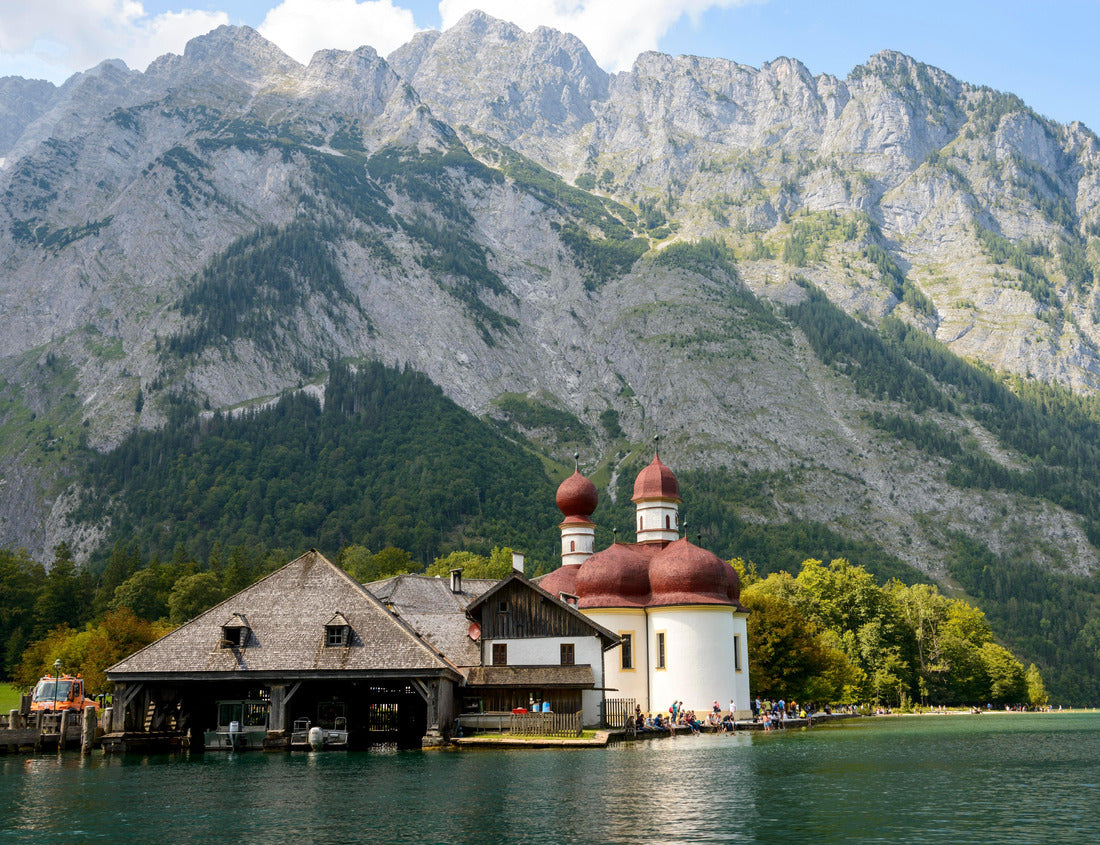 Noah Jigsaw Puzzle Boat dock St. Bartholomä am Königssee in front of the Watzmann massif, Berchtesgaden National Park, Berchtesgadener Land, Upper Bavaria, Bavaria 1000 pieces