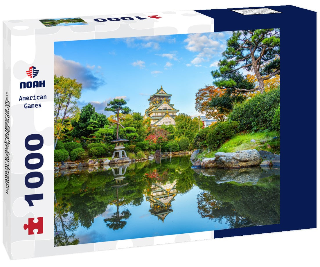 Osaka Castle, Landscape view of osaka castle museum at sunset sky in Autumn, Osaka, Japan 1000pc Puzzle