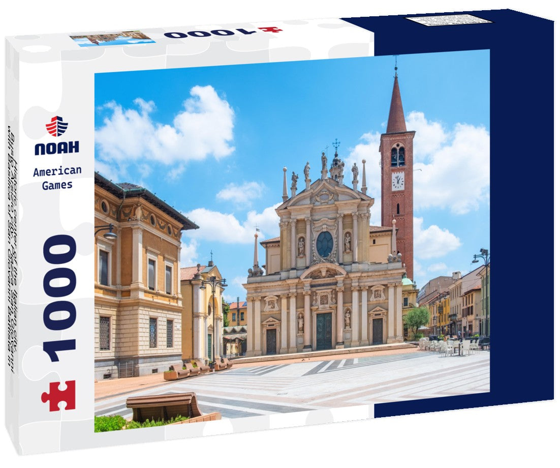 Noah Jigsaw Puzzle Historic center of the Italian city. Busto Arsizio city, Piazza San Giovanni with Basilica of San Giovanni Battista in the province of Varese, Lombardy, Italy 1000 pieces