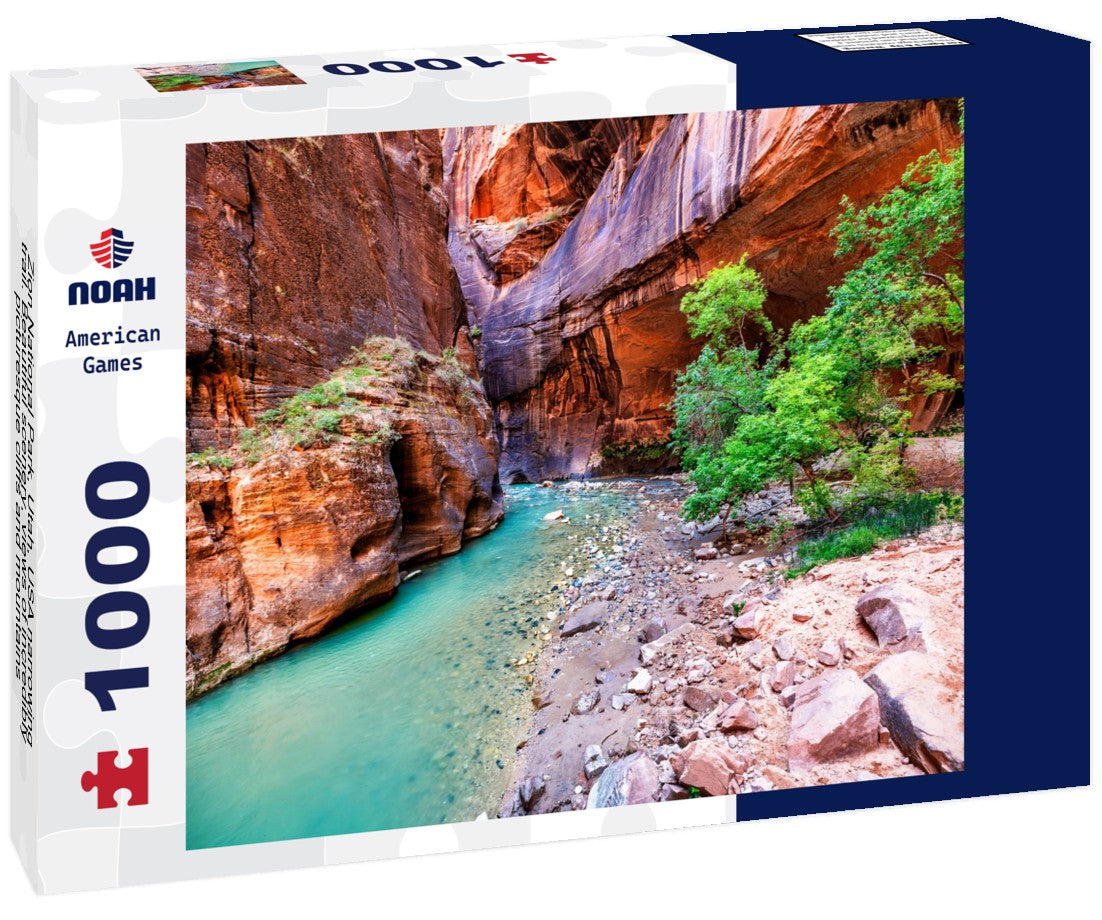 Zion National Park, Utah, USA narrowing trail. Beautiful scenery, views of incredibly picturesque cliffs and mountains 1000pc Puzzle