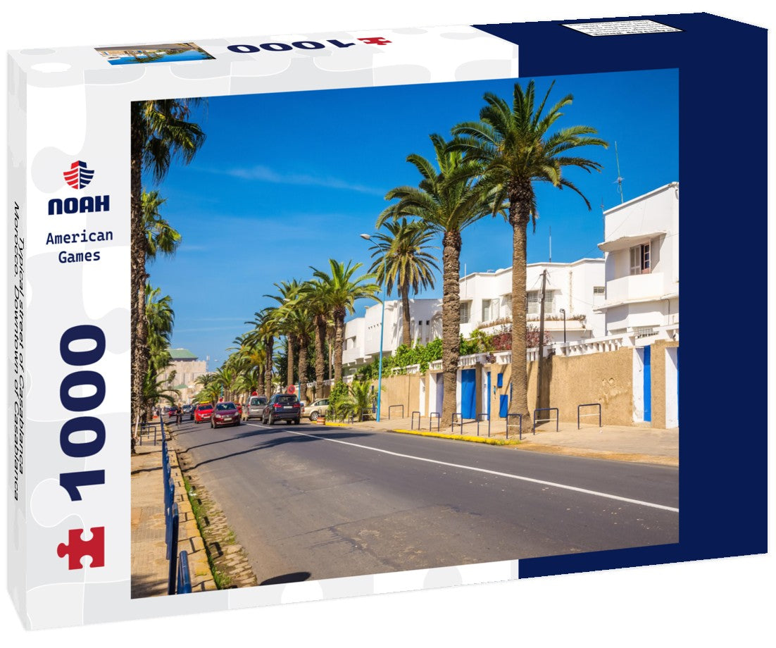 Typical street of Casablanca, Morocco. Downtown of Casablanca 1000pc Puzzle