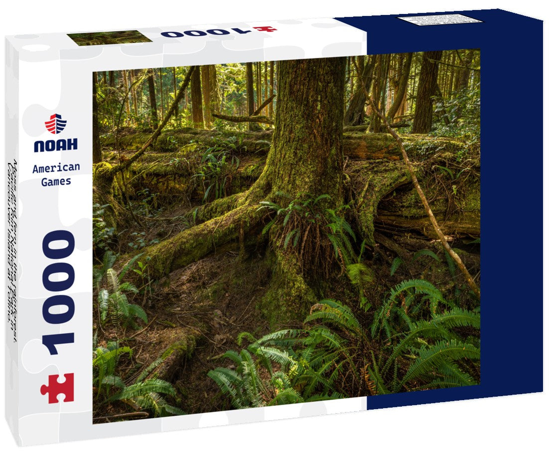 Noah Jigsaw Puzzle Moss and fern in the rainforest. Pacific Rim National Park in Vancouver Island at Tofino. British Columbia. Canada 1000 pieces