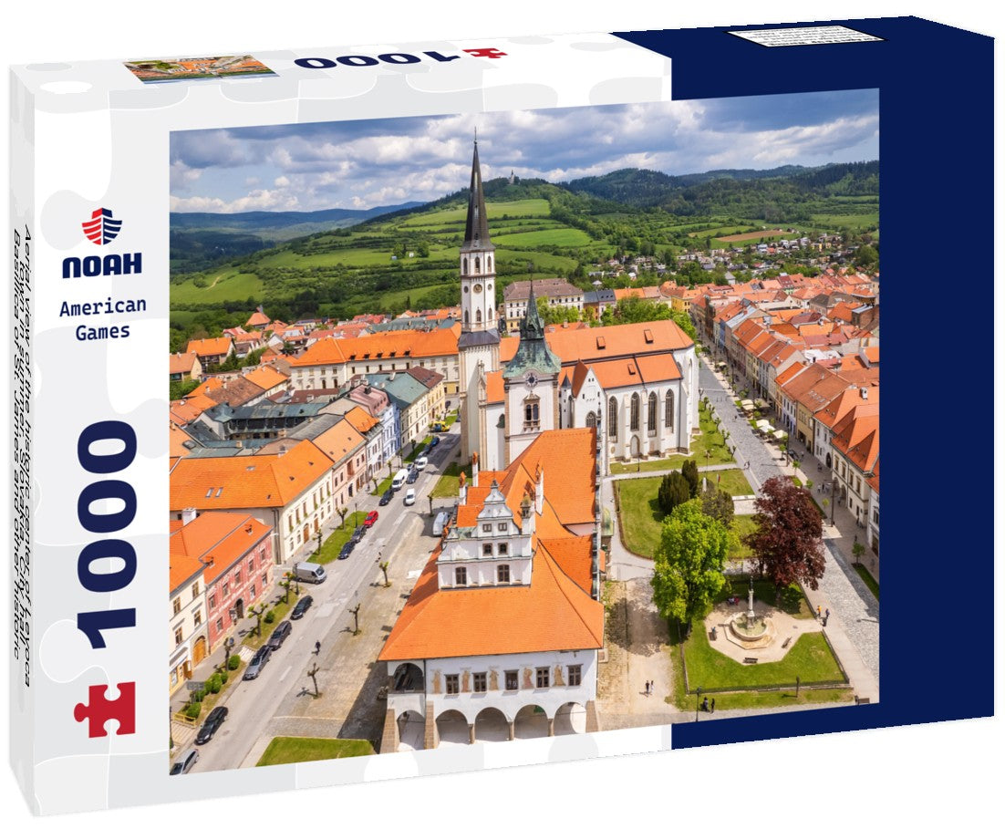 Noah Jigsaw Puzzle Aerial view of the historic center of Levoca town in summer, Slovakia. City hall, Basillica of St. James and other historic buildings in Levoca, Slovakia 1000 pieces