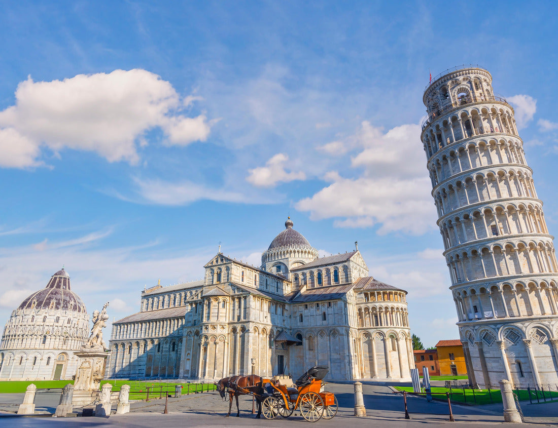 Noah Jigsaw Puzzle Horse and carriage on the square with Pisa's Leaning Tower and cathedrals, Italy 1000 pieces