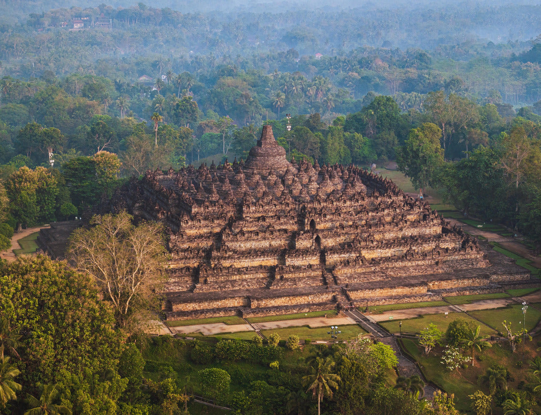 Noah Jigsaw Puzzle Aerial view of Borobudur temple at sunrise, Yogyakarta. Java, Indonesia 1000 pieces